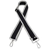 Pamuklu Kolon 120x4 cm Siyah Beyaz Renk Gümüş Metalli