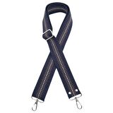 Pamuklu Kolon 120x4 cm Lacivert Renk Kahve Beyaz Çizgili Gümüş Metalli