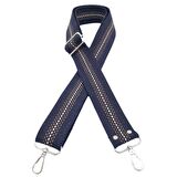 Pamuklu Kolon 120x4 cm Lacivert Renk Kahve Beyaz Çizgili Gümüş Metalli