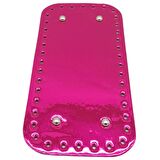 Parlak Rugan Deri 25x12 cm Dikdörtgen Çanta Tabanı Fuşya Renk Gümüş Metalli