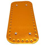 Parlak Rugan Deri 25x12 cm Dikdörtgen Çanta Tabanı Turuncu Renk Gümüş Metalli