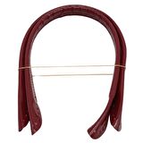 Parlak Rugan Deri Pelikan Model Çanta Sapı Bordo Renk