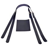 Suni Deri Cepli Ayarlanabilir Çift Saplı Çanta Seti Lacivert Light Gold Metalli