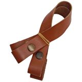 30 cm Gerçek Deri Taba Renk Çıtçıtlı Sap Antik Metalli