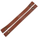 30 cm Gerçek Deri Taba Renk Çıtçıtlı Sap Antik Metalli