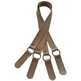 Haledört Model Suni Deri Çift Sap Vizon Renk Antik Metalli