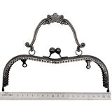 21 cm Tutmalı Çanta Klipsi Bursu Füme Metalli