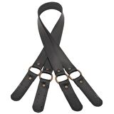 Haledört Model Suni Deri Çift Sap Siyah Renk Antik Metalli