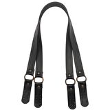 Haledört Model Suni Deri Çift Sap Siyah Renk Antik Metalli