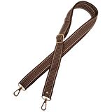 120x3 cm Polyester Kolon Çanta Sapı Açık Kahve Renk Bej Şeritli Light Gold Metalli
