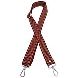 120x3 cm Polyester Kolon Çanta Sapı Bordo Renk Bej Şeritli Gümüş Metalli