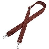 120x3 cm Polyester Kolon Çanta Sapı Bordo Renk Bej Şeritli Gümüş Metalli