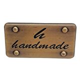 Handmade Yazılı Metal Etiket 3.7x2 cm Plaka Süs Antik Renk
