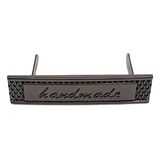 Handmade Yazılı Metal Etiket 4x1 cm Plaka Süs Füme Renk