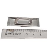 4.8x1.4 cm Metal Etiket Plaka Süs Gümüş Renk 1 Adet