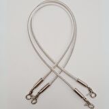 Taşlı Kancalı Kovanlı Çift Çanta Sapı Gümüş Renk