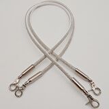 Taşlı Kancalı Kovanlı Çift Çanta Sapı Gümüş Renk