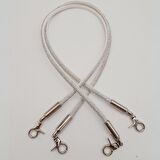 Taşlı Kancalı Kovanlı Çift Çanta Sapı Gümüş Renk