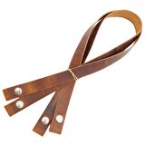 Gerçek Deri Çıtçıtlı Çanta Sapı Crazy Oil Hardal Sarı Renk Gümüş Metalli