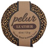 Leopar Metalik İp Gold Siyah Renk