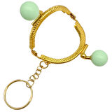 5 cm Anahtarlıklı Toplu Cüzdan Klipsi Su Yeşili Renk Gold Metal