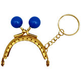 5 cm Anahtarlıklı Toplu Cüzdan Klipsi Saks Mavi Renk Gold Metal