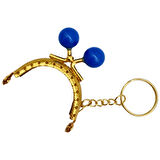 5 cm Anahtarlıklı Toplu Cüzdan Klipsi Saks Mavi Renk Gold Metal