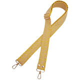 120x3 cm Jüt Kolon Çanta Sapı Sarı Renk Light Gold Metalli