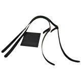 Gerçek Deri Cepli Ayarlanabilir Çift Saplı Çanta Seti Siyah Renk Light Gold Metalli