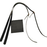 Gerçek Deri Cepli Ayarlanabilir Çift Saplı Çanta Seti Siyah Renk Light Gold Metalli