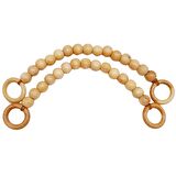 20 mm Ahşap Boncuklu 37 cm Açık Ahşap Renk Çanta Sapı