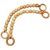 20 mm Ahşap Boncuklu 37 cm Açık Ahşap Renk Çanta Sapı
