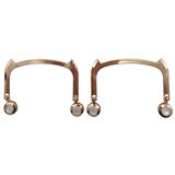 11x9 cm Light Gold Renk İncili Metal Çanta Tutma Sapı