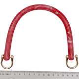 16 cm Akrilik Kırmızı Renk Çanta Tutma Sapı Light Gold Metalli