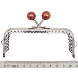 Angel Çanta Aksesuar 10.5 cm Gümüş Metal Koyu Bordo Toplu Dikdörtgen Cüzdan Klipsi Çanta Bursu Model 2