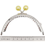 10.5 cm Gümüş Metal Sarı Toplu Oval Cüzdan Klipsi Çanta Bursu Model 2