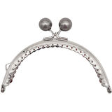 10.5 cm Gümüş Metal Gri Toplu Oval Cüzdan Klipsi Çanta Bursu Model 2