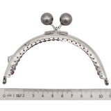 10.5 cm Gümüş Metal Gri Toplu Oval Cüzdan Klipsi Çanta Bursu Model 2