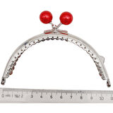 10.5 cm Gümüş Metal Bordo Toplu Oval Cüzdan Klipsi Çanta Bursu Model 2