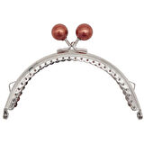 10.5 cm Gümüş Metal Koyu Bordo Toplu Oval Cüzdan Klipsi Çanta Bursu Model 2