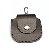 Angel Çanta Aksesuar 8.5x8 cm cm Parlak Gri Renk Kancalı Suni Deri Cep 