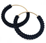 Angel Çanta Aksesuar  Yuvarlak Siyah Boncuklu  Light Gold Renk  Metal Çanta Sapı