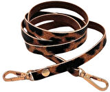 Angel Çanta Aksesuar Leopar Renk 5 mm Suni Deri Spagetti Model Çanta Sapı Light Gold Metal