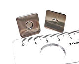 Angel Çanta Aksesuar Kare Model Çanta Mıknatısı Gümüş Renk