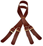 Angel Çanta Aksesuar Gerçek Deri Tokalı Model Çanta Sapı Kızıl Kahve  Renk Light Gold Metalli