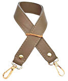 Angel Çanta Aksesuar Gerçek Deri Çift Kat Dikişli Kısa Sap Koyu Bej 48 cm 