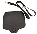 Angel Çanta Aksesuar Suni Deri  Büyük Button Model Siyah Renk Çanta Deri Seti Gümüş Metal