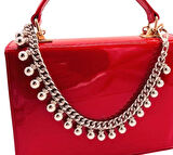 Angel Çanta Aksesuar 50 cm Gümüş Renk Boncuk  Sallantılı Çanta Sapı