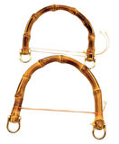Angel Çanta Aksesuar 18 cm Çift Gerçek Bambu Çanta Sapı Düz Halkalı (Light Gold Metalli)