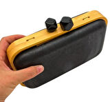 Angel Çanta Aksesuar Siyah Köşeli Toplu Ahşap Çanta Kalıbı